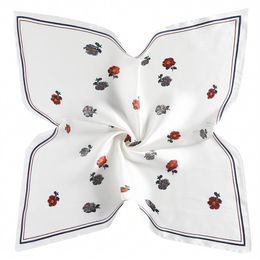 2pcs silk scarf 60cm 60cm Japanese and Korean style small flower Korean satin ladies professional women small square295P