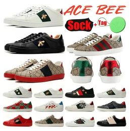 Ace bestickte Sneaker, Designer-Plattform, weiße Freizeitschuhe für Damen und Herren, Biene, Schlangen-Turnschuhe, Leder, Tiger-Chaussures, ineinandergreifende Mode-Schuhgröße 35–45