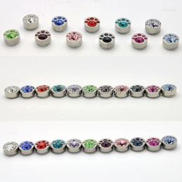 Stud Earrings ! 8mm Palm Shape Crystal Titanium Steel Men Women Magnetic 11 Colours