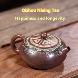 Teaware 180ml nixing teapot tea pot Philtre Teapot Lotus Xishi handmade nixing clay Customised gifts authentic Banyue Teapot theiere