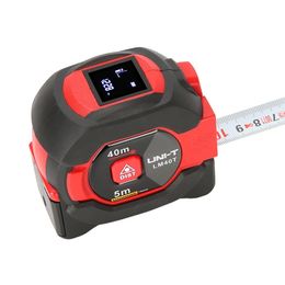 Tape Measures UNI-T LM40T Laser Measuring Tape Measure 40M Digital Distance Metre Rangefinder Retractable 5m Laser Ruler LCD Display Portable 230516