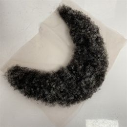 Malaysian Virgin Human Hairpiece 1b20 Grey Afro Full Lace Beards for Old Black Men