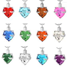 Pendant Necklaces Crystal Heart Cremation Jewelry For Ashes Engraved Forever In My Urn Necklace Human Pet Keepsake