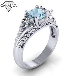 Cluster Rings Women's Sterling Silver Vintage Sapphire Engagement Ring Jewellery Wholesale
