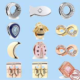 925 charm beads accessories fit pandora charms Jewellery Wholesale Sparkling Circle of Clip Reflections Bead