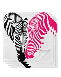 Table Napkin 4pcs Zebra Stripes Square Napkins 50x50cm Party Wedding Decoration Cloth Kitchen Dinner Serving