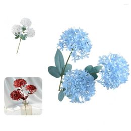 Decorative Flowers 5Pcs Durable False Beautiful Premium Simulation DIY Craft Artificial 3 Heads Simluation Bouquets