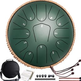 Steel Tongue Drum in C Major 12 inches 13 Notes Handpan drum Percussion Musical Instrument Mallet Adult and Children's Meditation Unique Gift