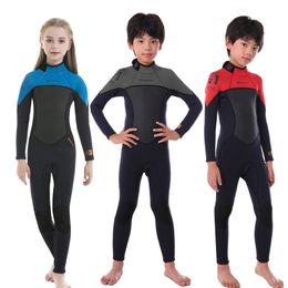 Wetsuits Drysuits Girls Thick Swimsuit Boys Neoprene Surf Wetsuit 2.5mm Underwater Free Diving Suit Jellyfish Scuba Swimwear Children Bathing Set 230515