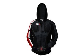 Men's Hoodies Sweatshirts Mass Effect N7 Autunm Pullovers Men Fashion Strip Causal Knitted Sweaters Harajuku Slim Fit Comtable TopsMen's