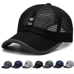 Ball Caps Mens Mesh Baseball Breathable Summer Dad Hat Outdoor Fishing Hats Bone Gorras Trucker 230515