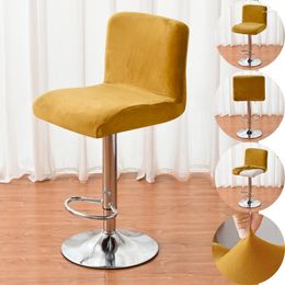 Chair Covers 1 Pc Velvet Bar Stool Cover Stretch Low Back Seat Case Elastic Solid Colour Slipcovers Living Room