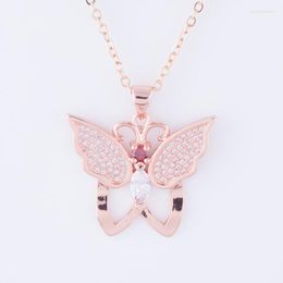 Pendant Necklaces Fashion Jewellery Bijoux Zircon Butterfly Charms Femme Diy Copper Micro Pave Animal Beads Women's Necklace Wholesale