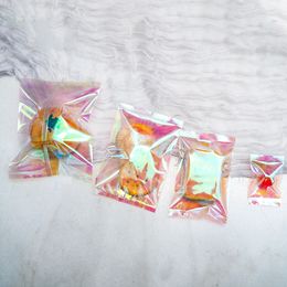 Rainbow Transparent Laser Flat Pocket Candy Cookie Baking Machine Sealed Bag Snacks Mini Cute Bag 12 Microns 1224712