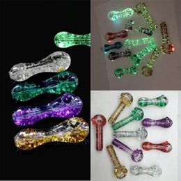 Vintage Puslar GLOW IN THE DARK GLASS Smoking hand Pipe Original Glass Factory made can put customer logo by DHL UPS CNE