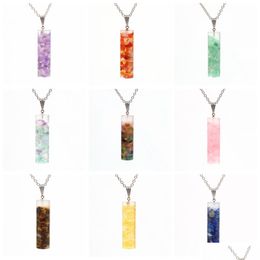 Pendant Necklaces Qimoshi Handmade Quartz Column Necklace For Women Men Crystal Point Pendants Jewelry Drop Delivery Dhqbr