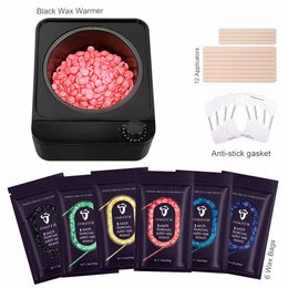 Epilator Wax Dipping Pot for Depilation Hair Removal Wax Heater Depilatory Warmer Hine Spa Melt Burner with 6 Waxing Beans for Bikini