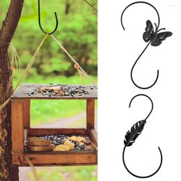 Hooks 2Pcs Bird Feeders Hanger Heavy Duty Butterfly/Feather S Swivel Hook Metal Hummingbird Feeder Garden Supplies