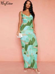 RUKAS Women Fashion Sleeveless Slip Backless Print Sexy Bodycon Maxi Dress 2023 Summer Elegant Clothes Y2K Party Vacation