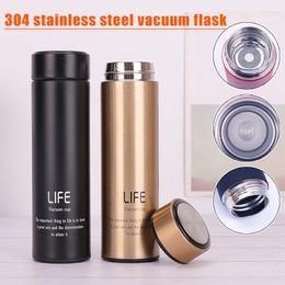 Water Bottles 304 Stainless Steel Double-layer Vacuum Cup Straight Type Business Insulated Bottle 500ml PR Sale