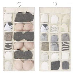 Storage Boxes Underwear Hanging Bag Double Sides Closet Bra Socks Organisers Foldable Home Wardrobe Tie Scarf Bags