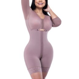 Waist Tummy Shaper Adjustable Hook And Eye Front Closure Long Sleeve Women Shapewear With Bra Tummy Control Shapewear 230516