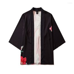 Ethnic Clothing 2023 Japanese Geisha Kimono Cardigan Cosplay Shirt Blouse For Women Vintage Flowers Yukata Female Summer Beach Robe Clothes