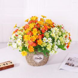 Decorative Flowers 28 Heads Artificial Flower Bouquet Cute Silk Daisy For Wedding Decoration Bride Holding Home Decor Po Props