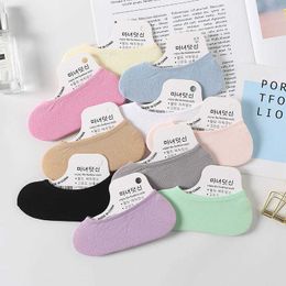 Socks Hosiery 10 Pairs Summer Boat Sock For Women Casual Thin Silk Breathable Velvet Invisible Cute Sweet Color Girls Fashion Rare Socks P230516