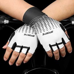 Cycling Gloves Men Cycling Gloves Breathable Sweat Absorption Non-slip Half Finger Fitness Weightlifting Gloves GEL MTB Bicycle Riding Gloves P230516