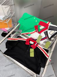 xinxinbuy Men designer Tee t shirt 23ss Shoulder Ribbon letter printing short sleeve cotton women black white green S-XL
