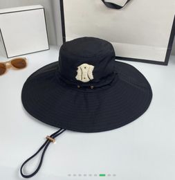 All-match big brim fisherman's hat embroidery alphabet fashion personality light luxury basin hat net red the same model wholesale