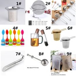 New 304 Stainless Steel Sphere Locking Spice Tea Ball Strainer Mesh Infuser tea strainer Filter infusor Glass Pipe Bag Silicone