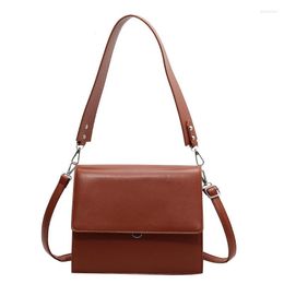 Evening Bags Fashion Business Style Women Shoulder Briefcases PU Leather Wide Strap OL Messenger Bolsa Cuadrada Mujer