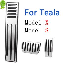 New For Tesla Model X Model S Accessories Aluminum alloy Foot Pedal Accelerator Gas Fuel Brake Pedal Rest Pedal Cover Car Styling