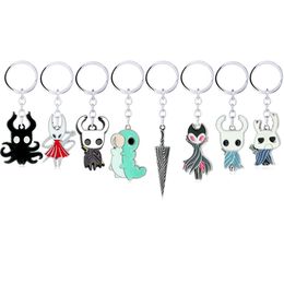 Hot Game Hollow Knight Keychain Metal Key Chains Octopus Pendant Car Bag Key Holder Cartoons llaveros Souvenirs Gift Accessories