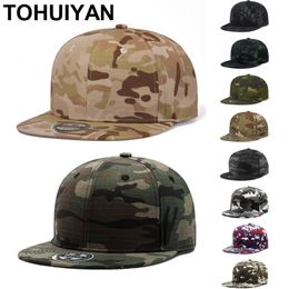 s TOHUIYAN camouflage cotton caps blank flat camo baseball hats tactical military mens cap outdoor sports hat for women 230515