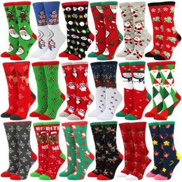 Sports Socks Woman Christmas Funny Xmas Santa Claus Tree Snowflake Elk Snow Cotton Tube Crew Happy Sock Men Year