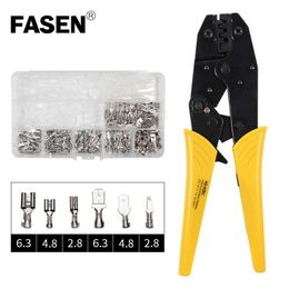 Screwdrivers HS03BC/SN48B 270PCS Crimping pliers with plug spring terminals mini crimper wire for 6.3/4.8/2.8mm² terminal kit hand tool set