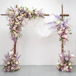 Decorative Flowers Purple Rose Dandelion Delphinium Artificial Hang Corner Flower Wedding Road Lead Floor Floral Arrangements Event Backdrop