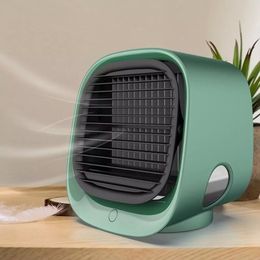 Humidifiers New mini desktop fan with night light UBS Water Cooling Fan Humidifier Purifier Multifunction Summer