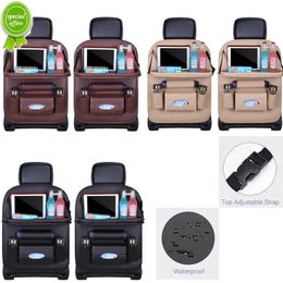 New 2 Pcs Car Seat Organizer Car Back Seat Organizer Storage Bag with Foldable Table Tray Tablet Holder Tissue Box Auto Interior