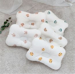 Pillows Korean Baby Pillow Cartoon Bear Rabbit Soft Cotton Breathable born Pillow 230516