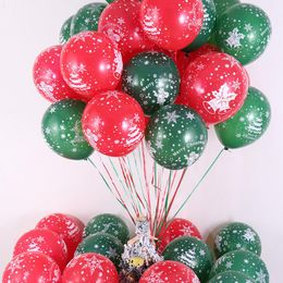 Party Decoration Thicken Christmas Red Dark Green Elderly Snowflake Printing Balloon Mall