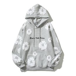 Hooded sweatshirt designer men's high street casual snowflake design American loose fitting couple hooded sports jacket