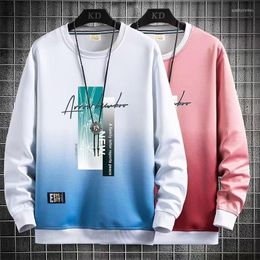 Men's Hoodies Spring Autumn Men's Sweatshirt Hip Hop Fashion Harajuku Graphics Long Sleeve T-shirt Men Casual Wear BlueTop 2023