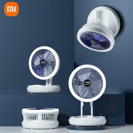 Fans Xiaomi Mini Fan Led Night Light USB Rechargeable Fill Light Foldable Portable Table Lamp Fourspeed Variable Fan for Home Office