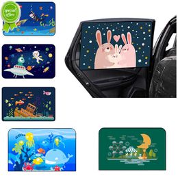 New Magnetic Curtain Car Sunshade Car Window Sunshade Cartoon Universal Side Window Sunshade UV Protection For Baby Children