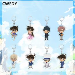 30 Styles Fashion Anime Detective Conan Keychain Kudo Shinichi Transparent PVC Acrylic Key Ring Holder For Kids Cosplay Props