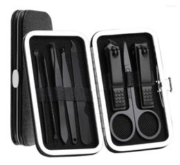 Nail Art Kits 20sets/lot 8pcs/Set Stainless Steel Clipper Pedicure Set With Scissor Tweezer Professional Manicure Tools Supplies